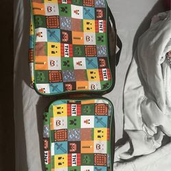 Brand New Minecraft Gaming zipper bags or Lunch Bags 1 Lg and 1 medium size