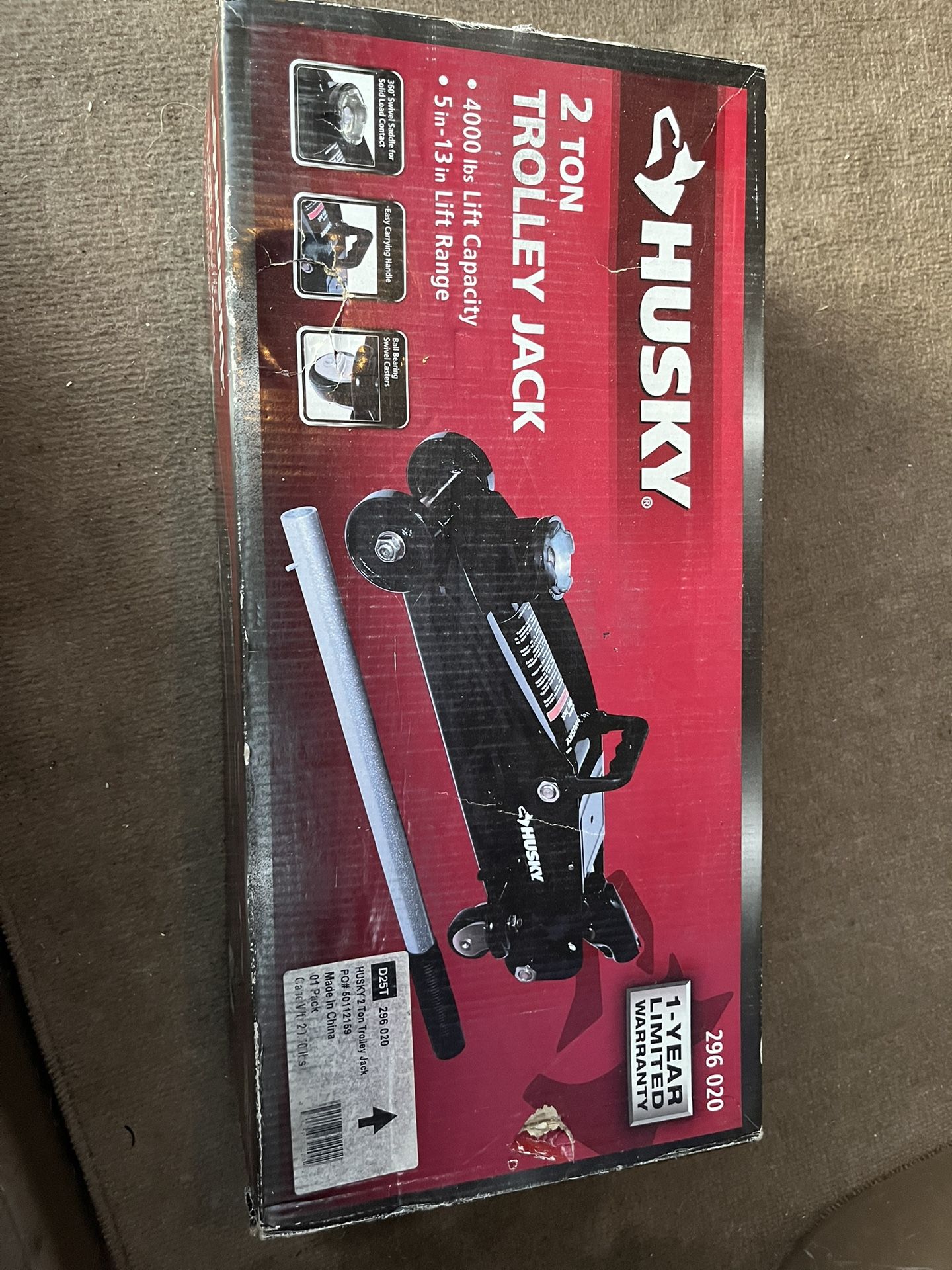 Husky Hydraulic 2-Ton Trolley Jack