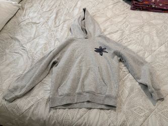 Sea + Skye Gray Pullover Hoodie with Flower Graphic
