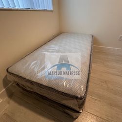 Twin mattress and box spring set (2pc - new) 