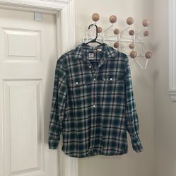 Casual Button Down  Green  Relaxed Smalll 