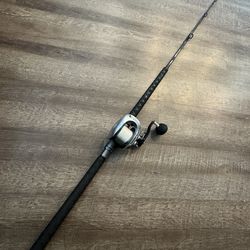 Shimano Tranx 500ph Okuma PCH 8’ heavy like new fishing combo.