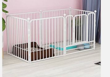NEW 6 Panel Dog Pet Playpen Indoor and Outdoor Fence White New, Open Box