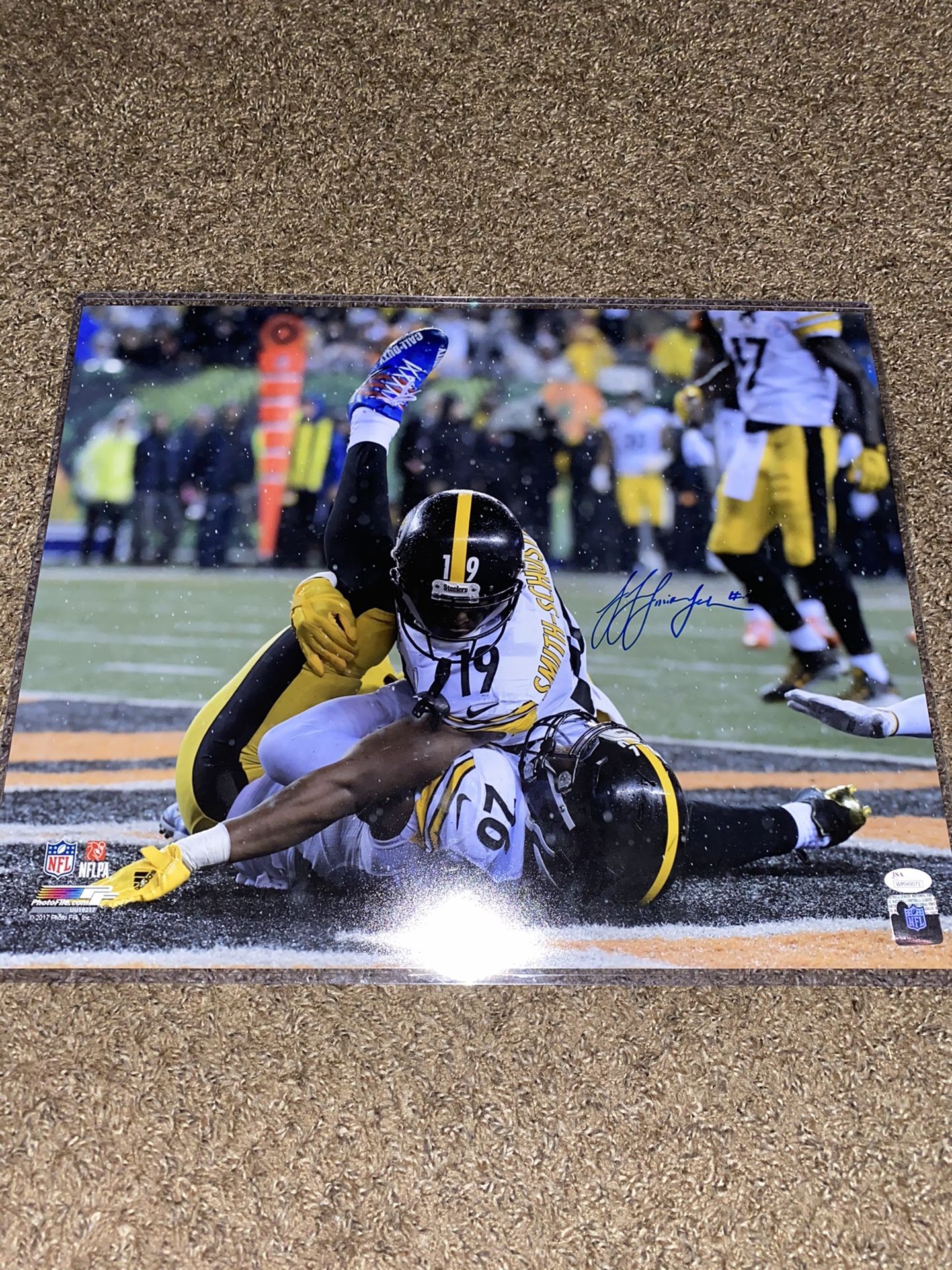 Juju Smith Schuster signed poster JSA certified(proof) Steelers