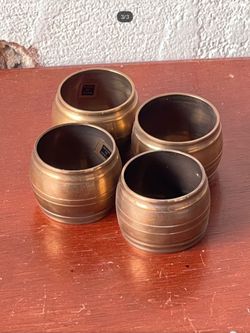 Vintage! Made In India Brass Napkin Rings Set of 4