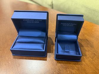 2 Blue Jewelry Ring Boxes - Ring & Wedding Band Display Boxes