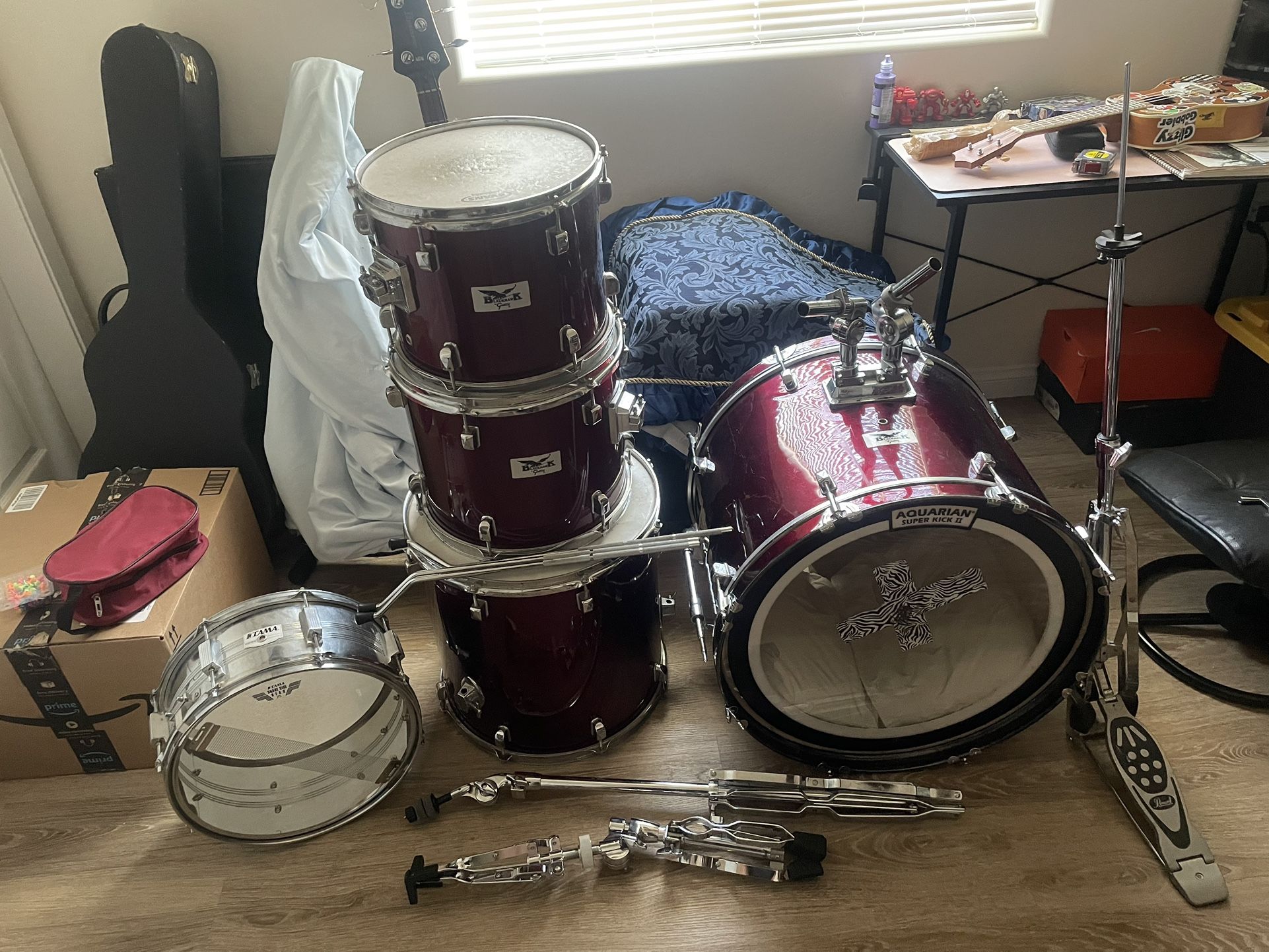 Gretsch Blackhawk Drum Set With Tama Rockstar DX Snare 