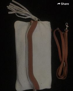 Real leather clutch