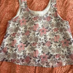 Floral Professional Blouse Sz M 