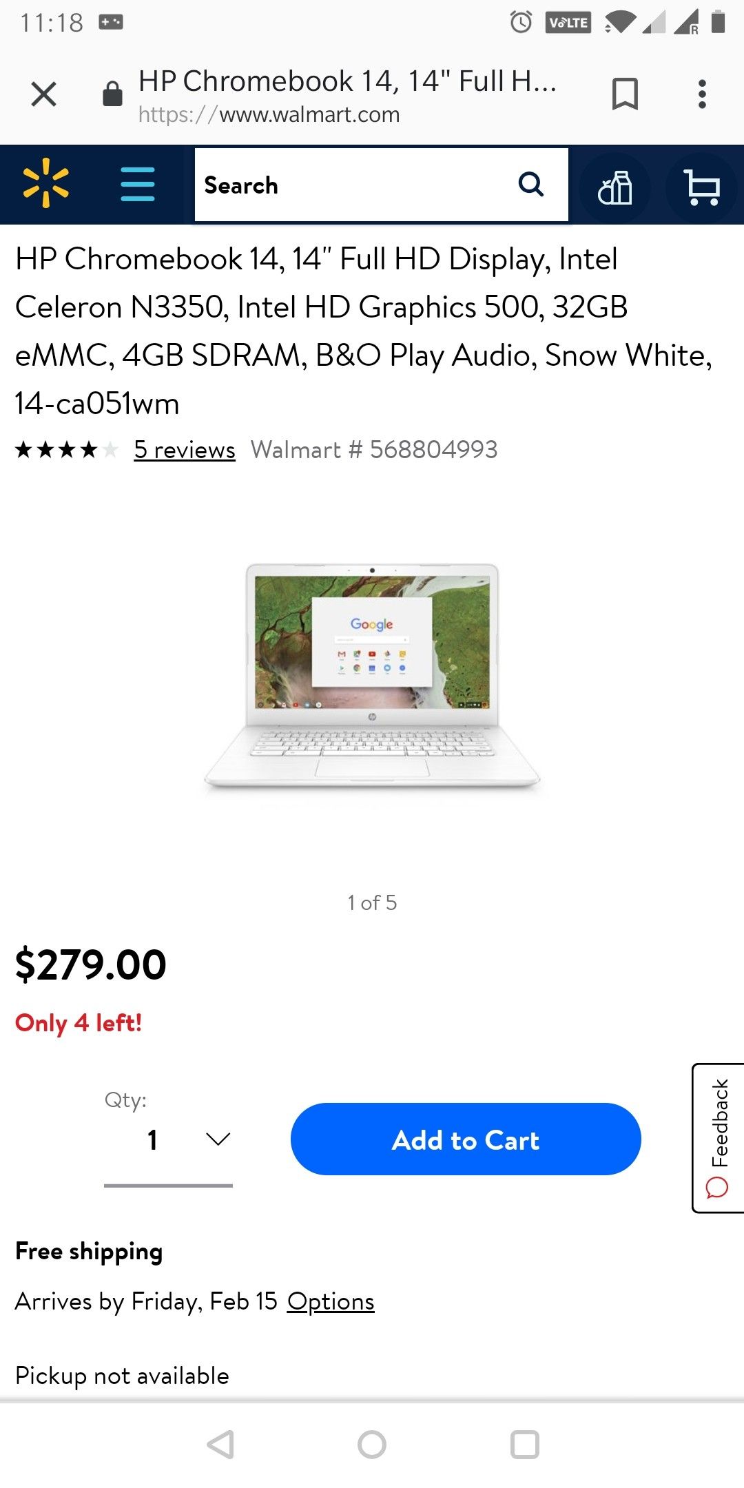 HP Chromebook 14'