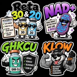 Peptide stickers and T-shirts