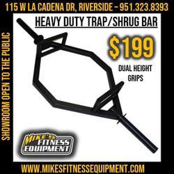 Deadlift Trap Shrug Olympic Bar - Dual Grip Height