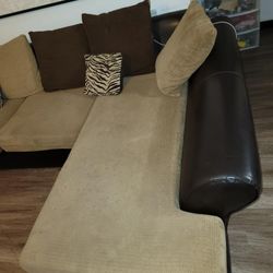Brown And Tan Sectional Sofa