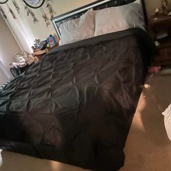 Led queen bed with box spring and mattress 