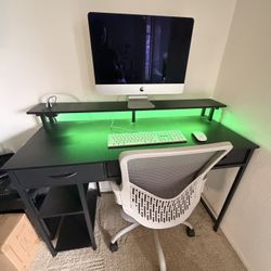 Modern Desk + Chair – iMac Optional – Home Office Setup
