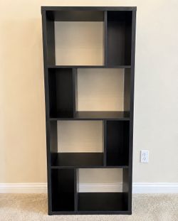 Modern Black Cube Storage Bookshelf | 10-Cubby Bookcase | 61.75” Tall