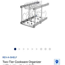 Cookware Organizer 2 Tier Cabinet Mount Soft Close 11.75in x 18in -New