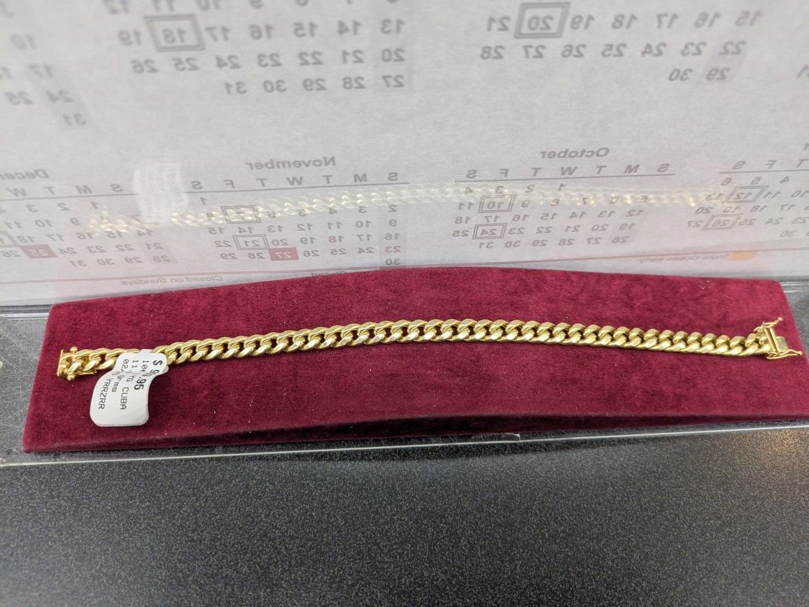 10k Yellow Gold Cuban Bracelet 11.6g 8"