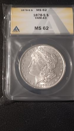 1878 ms 62 vam 43 Morgan silver dollar