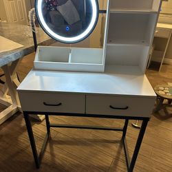 Vanity - Gold and White - Assembled 