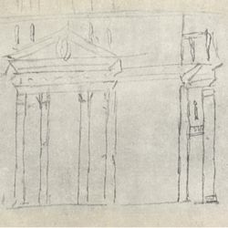 SKETCH - COLONNADE - ST. PETER'S Giovanni Gian Lorenzo Bernini Fine Art Print Antique Vintage 1940’s Original Italy Italian Printed Collectible