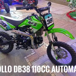 Apollo 110 cc db38 automatic dirt bike  $1,595 cash price list taxes and fees