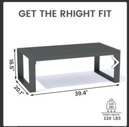 Modern Aluminum Outdoor Coffee Table