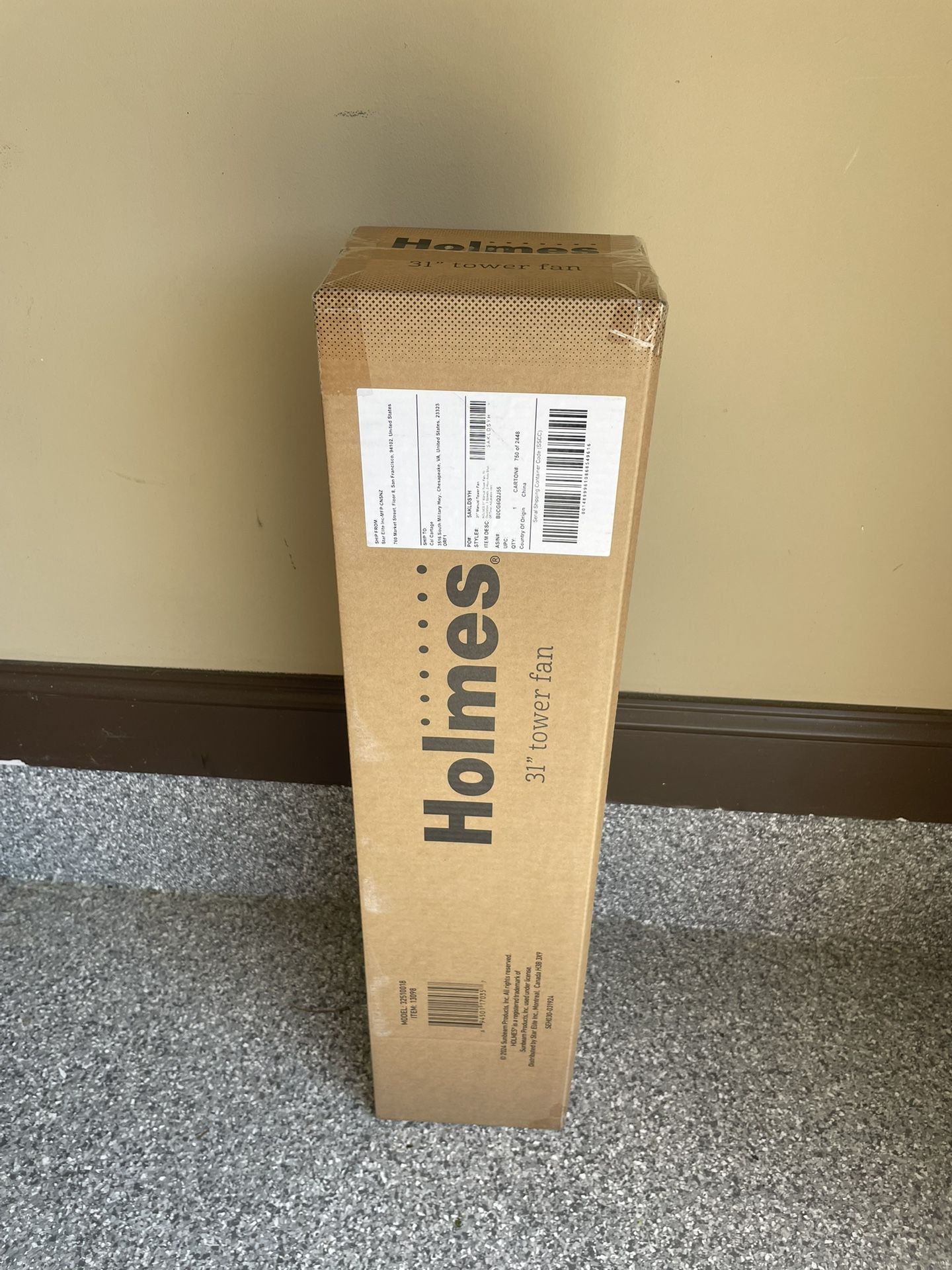 NEW in Box 31" Manual Oscillation Tower Fan w/ 2-Hour Auto Shut Off Timer