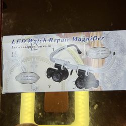 Led Watch Repair Magnifier Glasses New In Box Adjustable See Pics