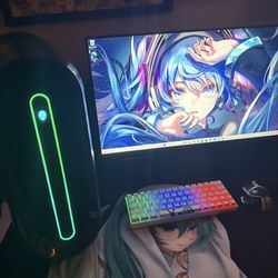 Gaming PC full setup bundle (monitor, keyboard, mouse, gaming accessories etc included) ANIME THEMED Alienware Aurora r14