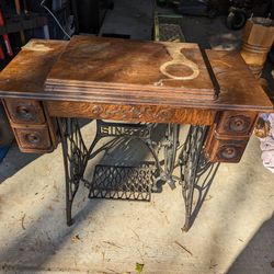 Antique Singer Sewing Machine Table 