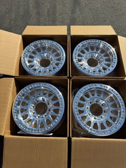 KMC KM445 IMPACT Forged Beadlock 8x180 17" Wheels Raw Machined