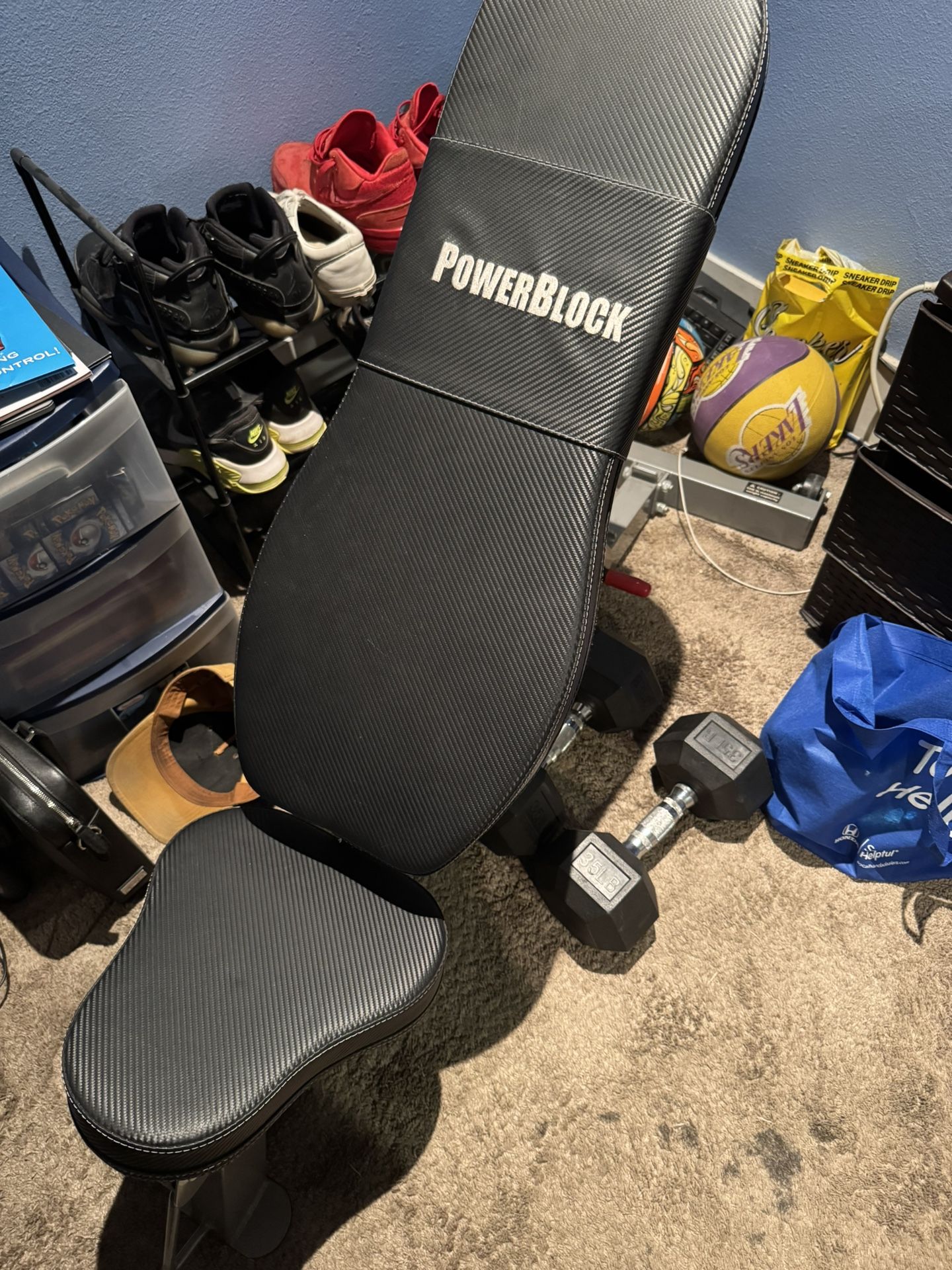 Workout bench with weights