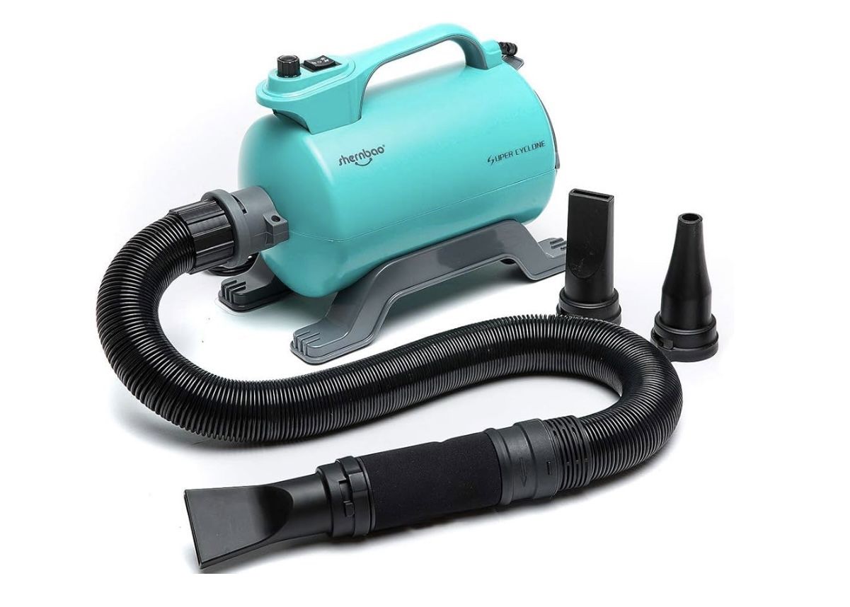 shernbao High Velocity Professional Dog Pet Grooming Hair Drying Force Dryer Blower 5.0HP (Super Cyclone) SHD-2600P (Green)