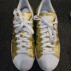 Gold Adidas Superstar Size 8