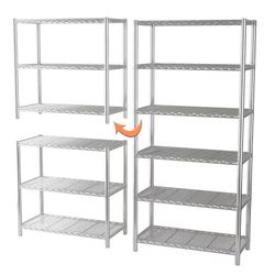 Chrome 6-Shelf Shelving Unit, Changeable into 2 of 3-Shelf Units, 72”H X 36”W X 16”D Adjustable Heavy Duty Steel Wire Shelves