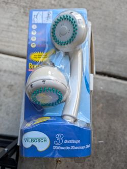 2 Kingston Brass White Shower Kit with Adjustable Hand Shower Head Faucet