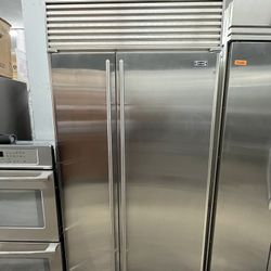 SubZero Side By Side Stainless Steel Built In 42” Refrigerator