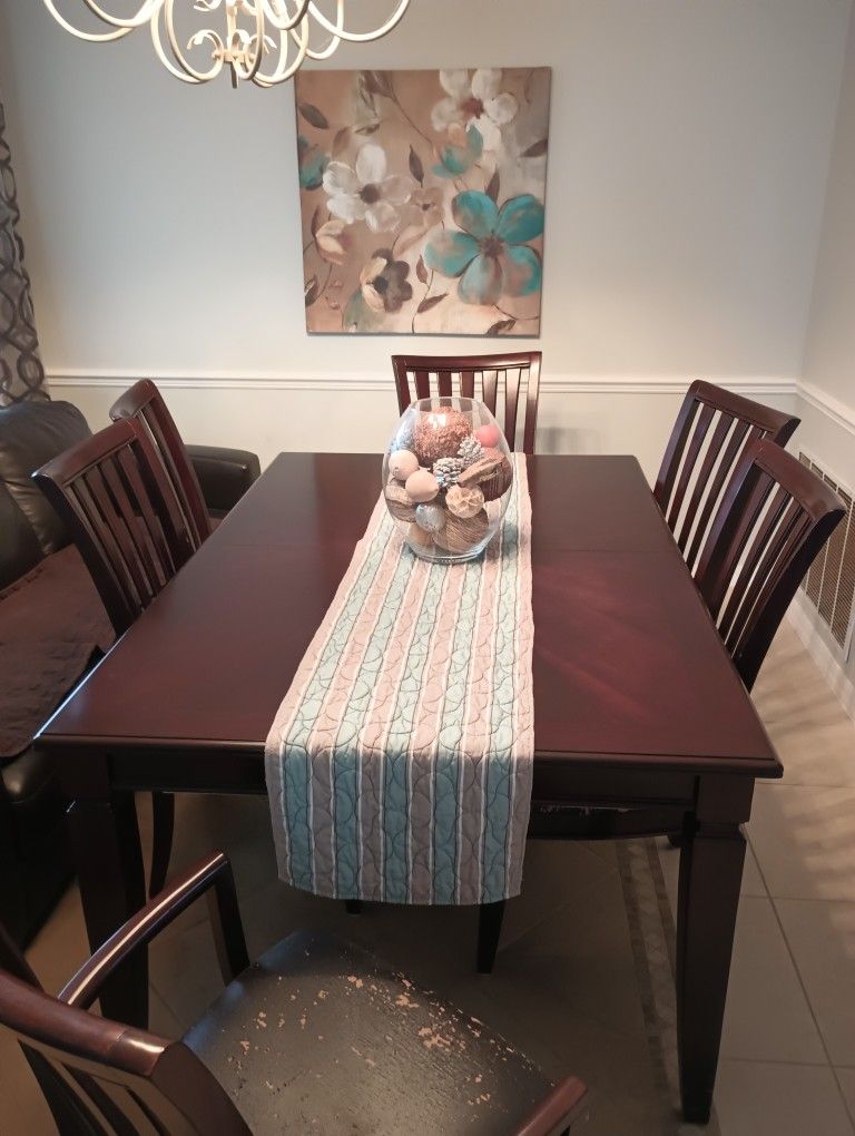 Wood Dining Table With 6 Chairs