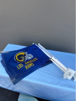 Los Angeles Rams NFL Football Car Window Flag - Blue White Yellow Colors