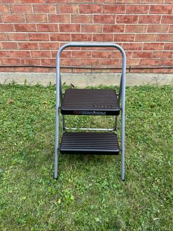Cosco Black Sturdy 2-Step Metal Ladder Does Not Collapse)