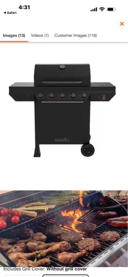 5-Burner Liquid Propane Gas Grill in Graphite Black with Side Burner