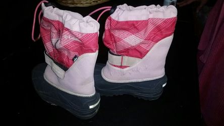 Columbia waterproof boots pink and brown