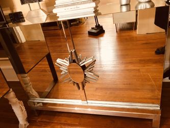 Silver Mirrored Two Door Console