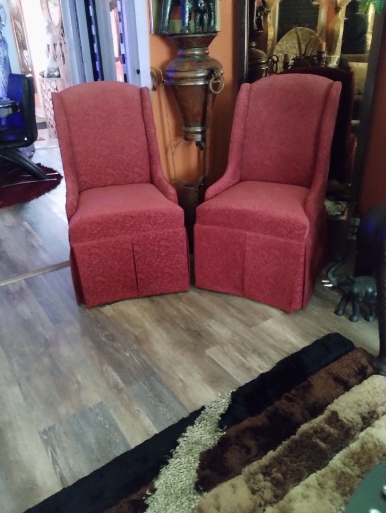 Two Burgundy Formal Chairs