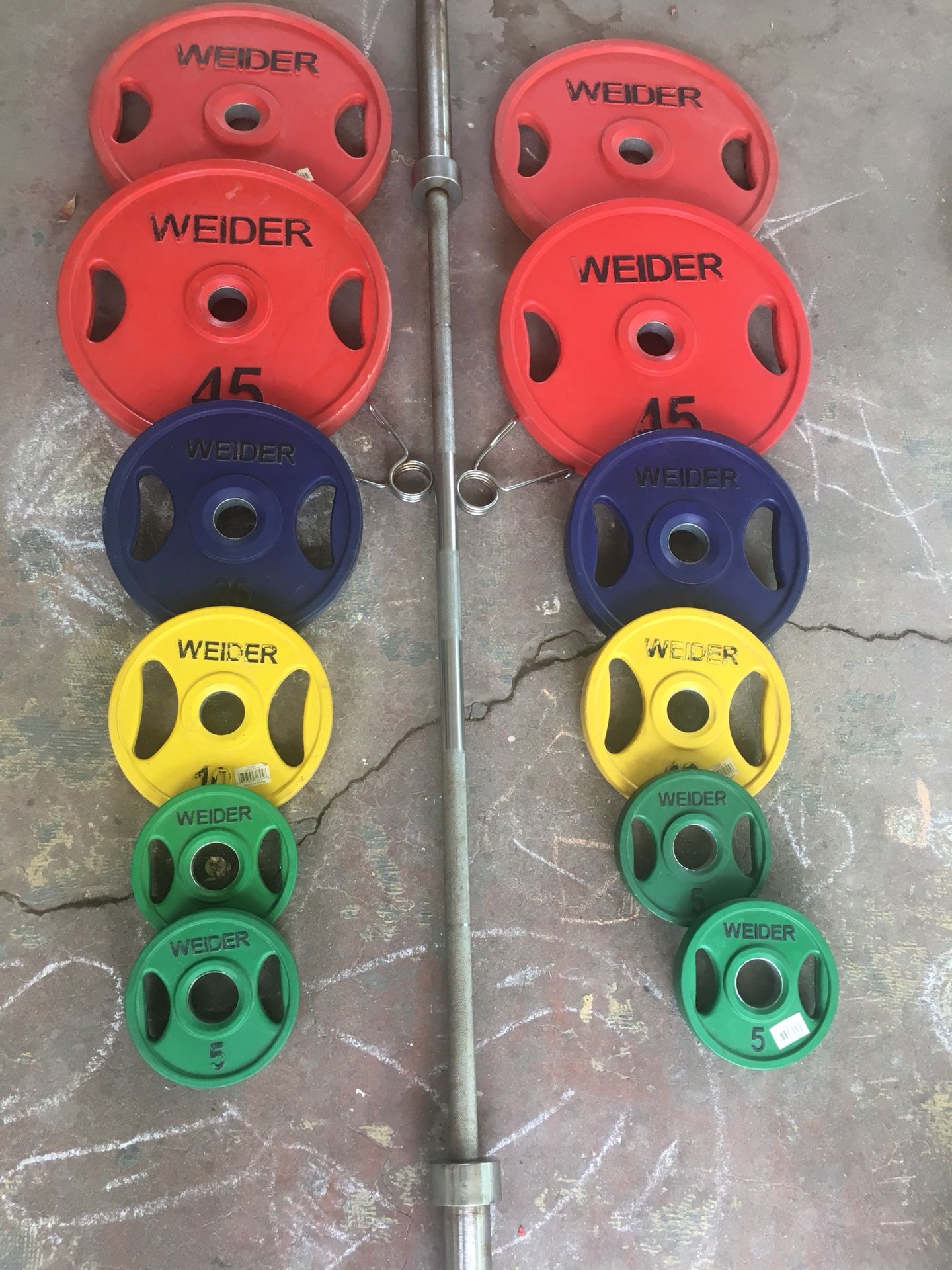 Weider rubber discount coated weight plates