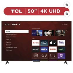 TCL 50” 4K UHD HDR Smart TV with Roku TV