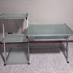 Glass Desk With Shelves