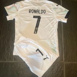 Soccer  kids sizes Jerseys jersey  Ronaldo futbol Portugal 🇵🇹 Messi Argentina set Ronaldosizes22,24,26,28,4,6,7,8,9,10,11,12 years old Neymar jr Bra