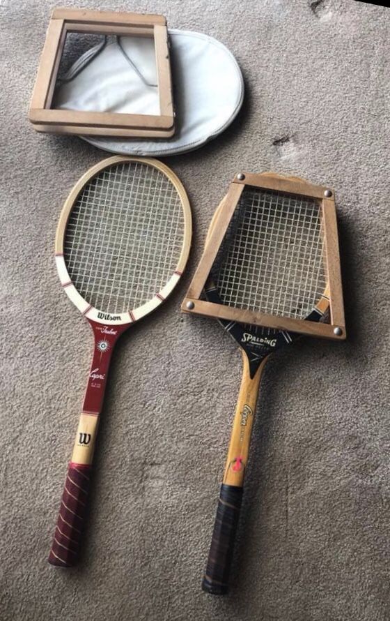Wilson and Spalding tennis rackets over 50 years old